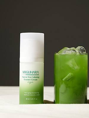 Miguhara Green Tea Calming Essence Cream Origin – Ενυδατική κρέμα σε μορφή essence με πράσινο τσάι  -  80 ml