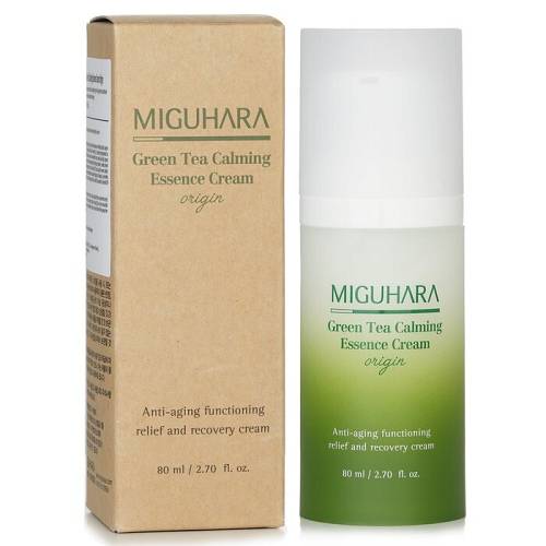 Miguhara Green Tea Calming Essence Cream Origin – Ενυδατική κρέμα σε μορφή essence με πράσινο τσάι  -  80 ml