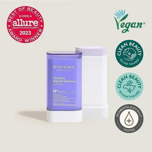 Mary & May Vegan Peptide Bakuchiol Sun Stick SPF50+ Αντηλιακό Στικ Προσώπου και Σώματος 18gr