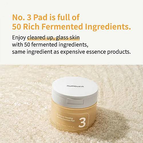 Numbuzin - No.3 Radiance Glowing Jumbo Essence Pad - 70τεμ