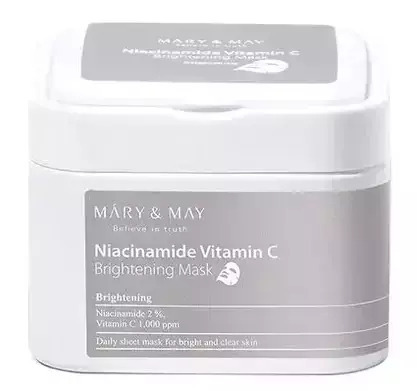 Mary&may Niacinamide Vitamin C Brightening Μάσκα Προσώπου 30τμχ