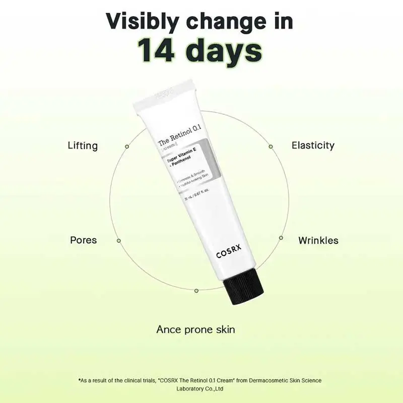 Cosrx The Retinol 0.1 Cream Κρέμα Προσώπου Λαιμού και Ματιών με Ρετινόλη Αντιρυτιδική & Για Δέρμα με Ακμή 20ml