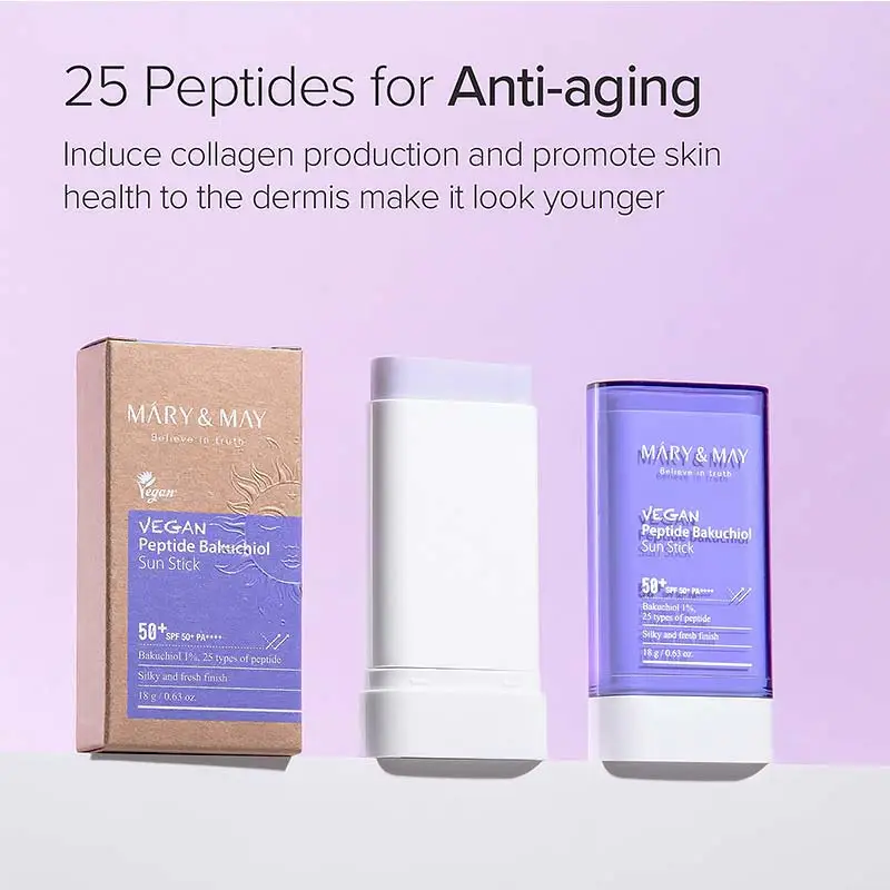 Mary & May Vegan Peptide Bakuchiol Sun Stick SPF50+ Αντηλιακό Στικ Προσώπου και Σώματος 18gr