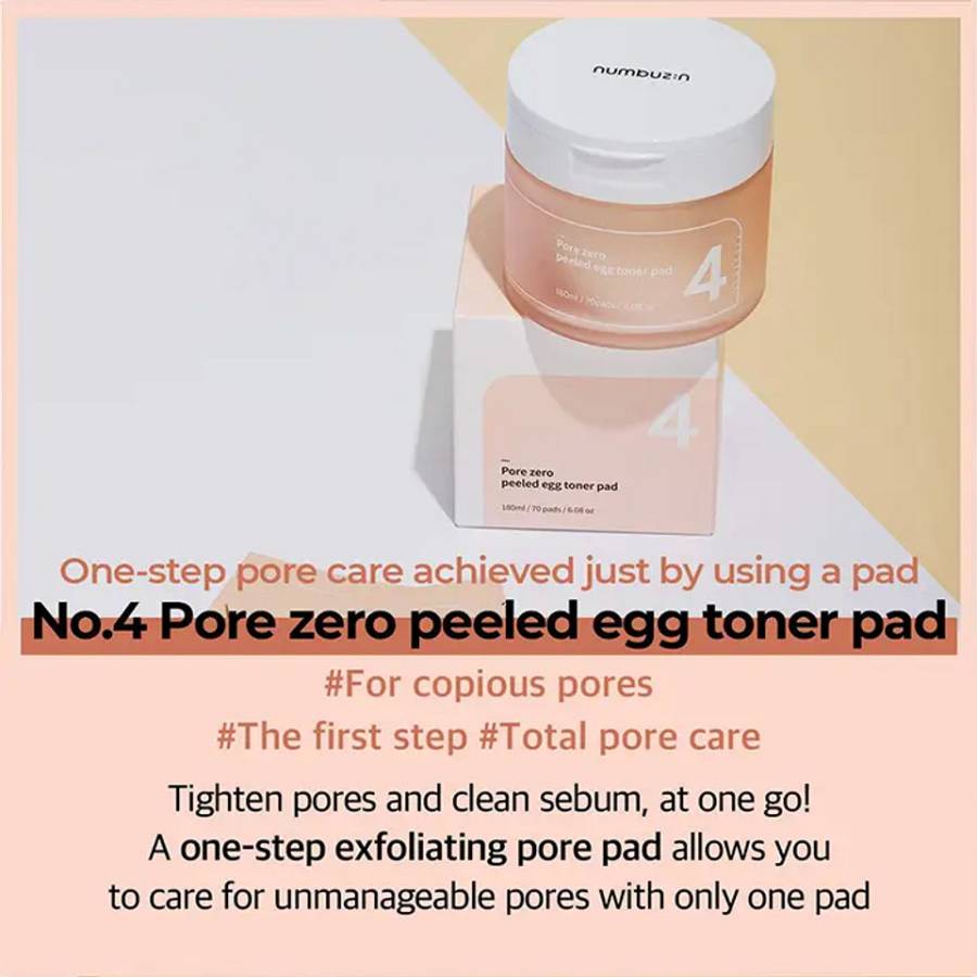 NUMBUZIN No. 4 Pore Zero Peeled Egg Toner Pad (70 Pads) - 190ml
