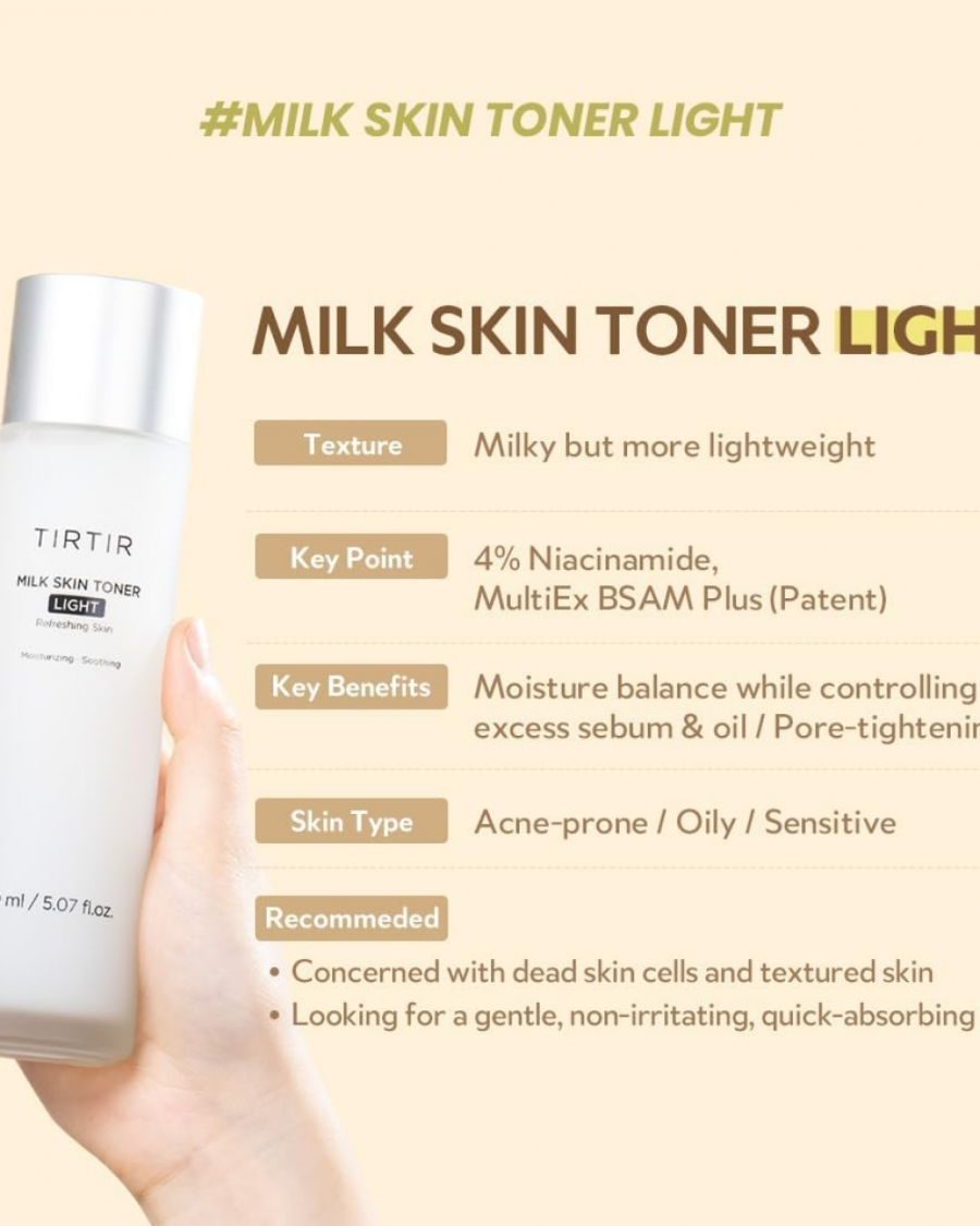 Tirtir Γαλάκτωμα Τόνωσης Milk Skin Light για Ξηρές Επιδερμίδες - 150ml