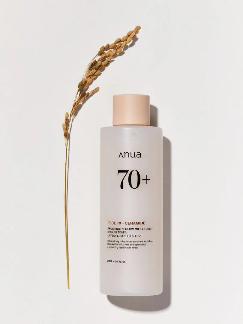 Anua Rice 70 Glow Milky Toner – Ενυδατική τονωτική λοσιόν με ρύζι - 250 ml