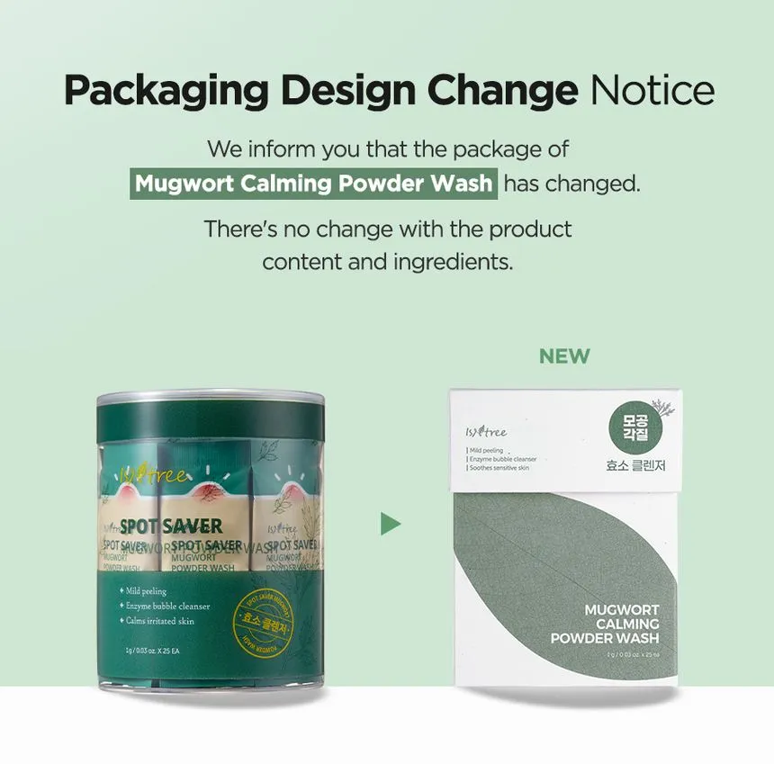 Isntree - Mugwort Calming Powder Wash - 1g x 25 τμχ